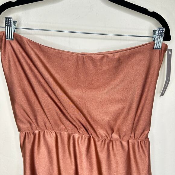 NWT Anthropologie Eugenia Fernandez Strapless Draped Mini Dress Bronze Large - Picture 11 of 15
